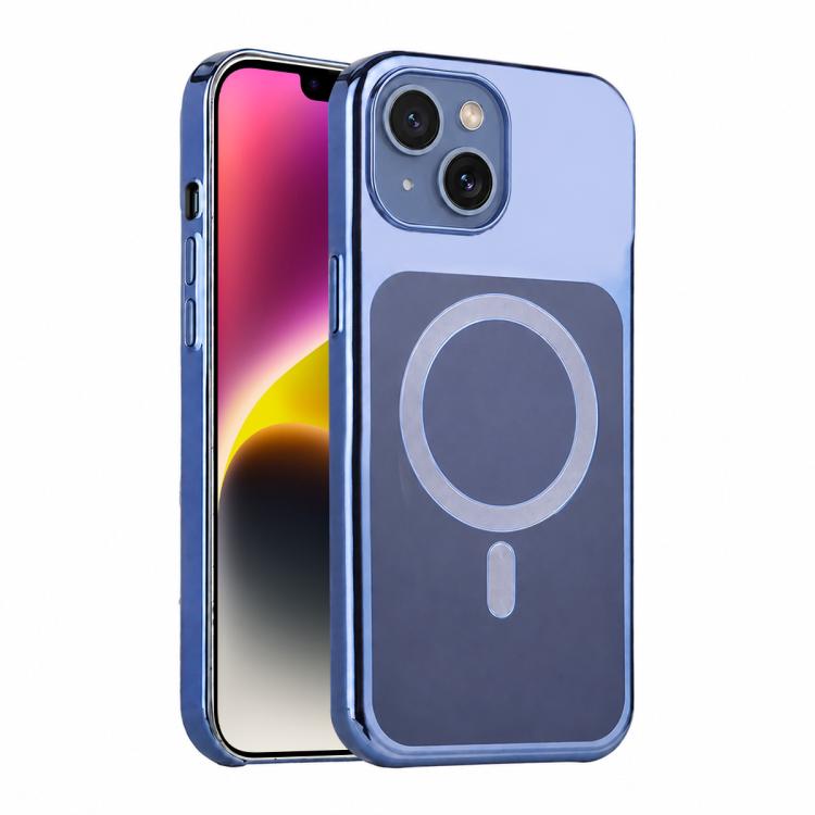 

For iPhone 14 Flowing Gold Phantom Magnetic Shockproof Phone Case(Blue)