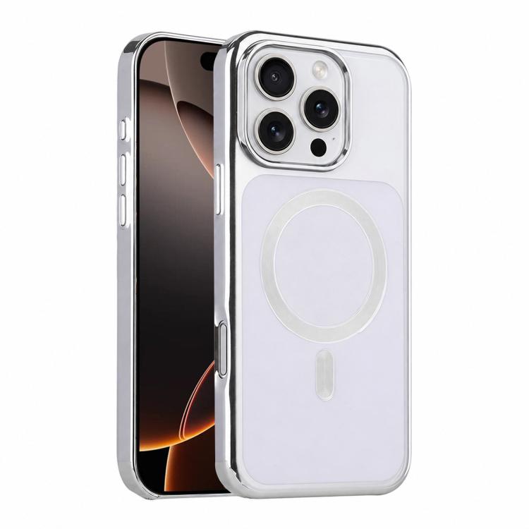 For iPhone 16 Pro Flowing Gold Phantom Magnetic Shockproof Phone Case(White)