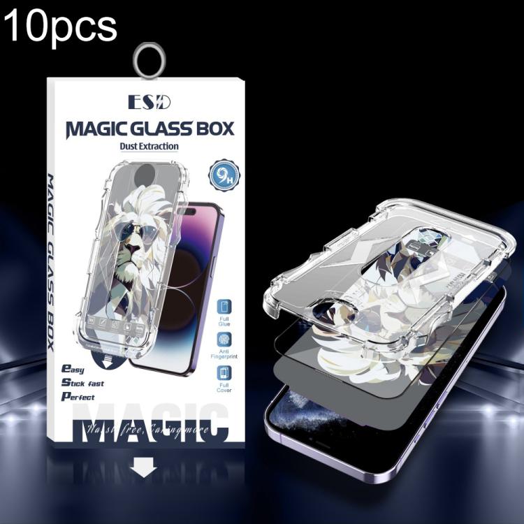 

For iPhone 11 Pro Max 10pcs Easy Install Dust-proof Box HD Tempered Glass Film