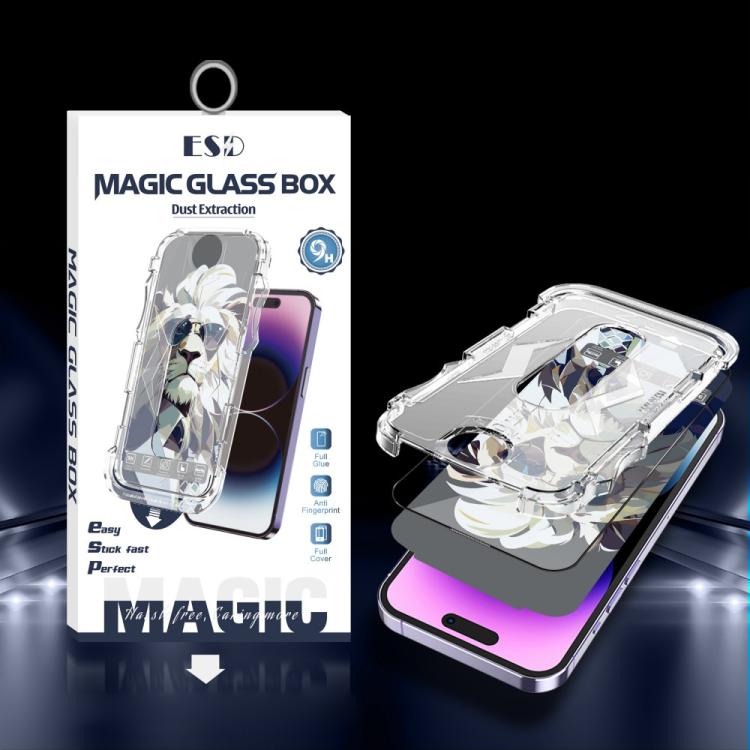 

For iPhone 14 Pro Max 10pcs Easy Install Dust-proof Box HD Tempered Glass Film