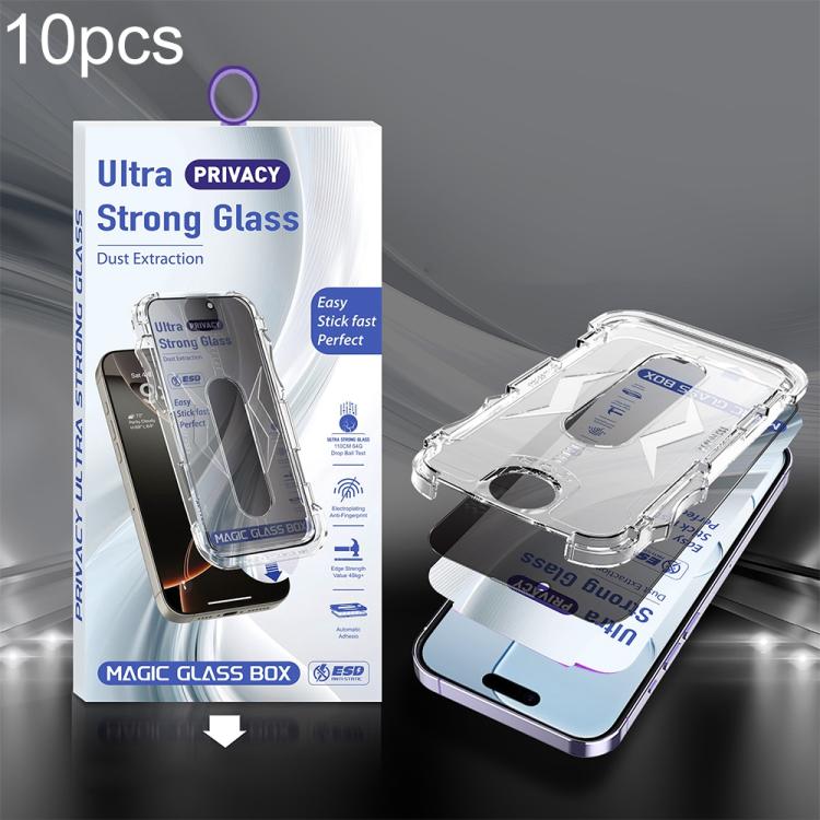 For iPhone Air 10pcs USG Easy Install Dust-proof Box Privacy Edge-to-Edge Tempered Glass Film — купить у Sunsky-online WW
