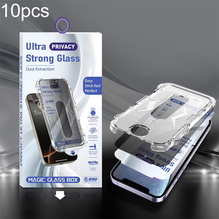 For iPhone 11 / XR 10pcs USG Easy Install Dust-proof Box Privacy Edge-to-Edge Tempered Glass Film