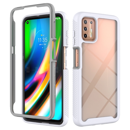 

For Motorola Moto G9 Plus Starry Sky Solid Color Series Shockproof PC + TPU Protective Case(White)