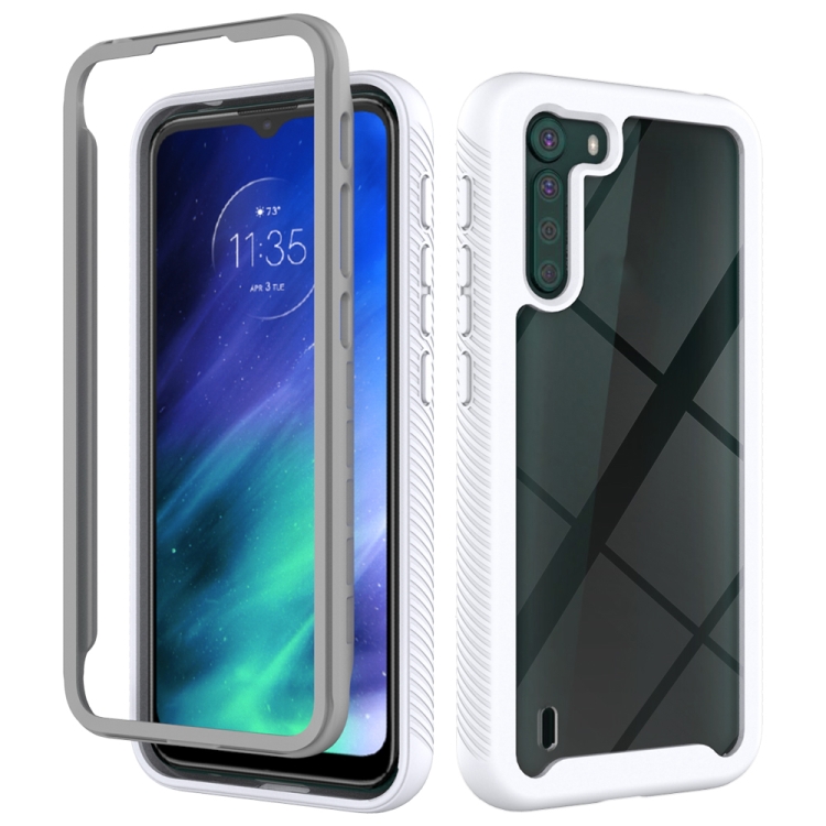 

For Motorola Moto One Fusion Starry Sky Solid Color Series Shockproof PC + TPU Protective Case(White)