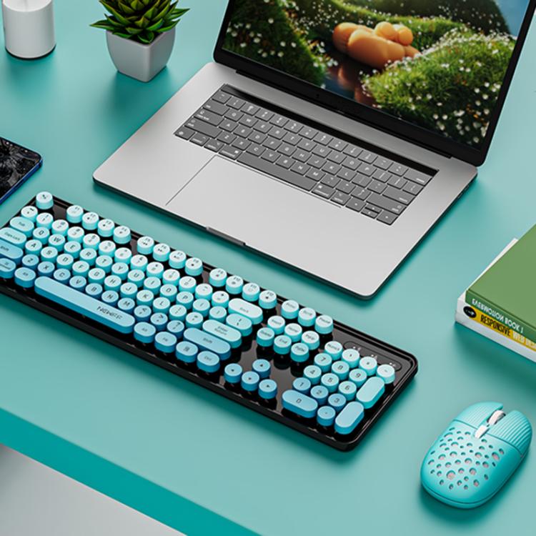 SHIPADOO EF128 2.4G 4800 DPI Wireless Keyboard Mouse Set, Color Mixing Series(Green)