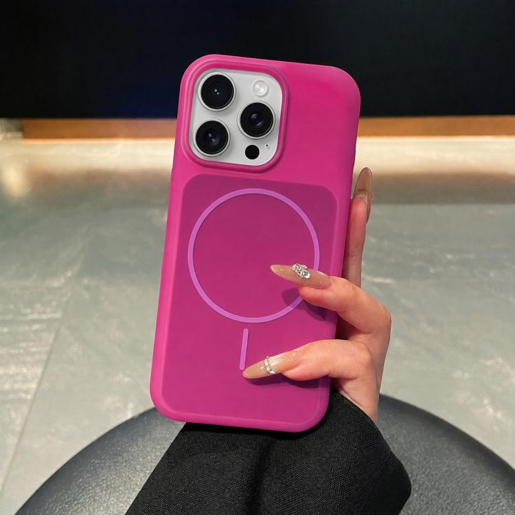 For iPhone 16 Pro Ice Cream Skin Feel Liquid Silicone Fine Circle Magnetic Phone Case(Rose Red) — купить у Sunsky-online WW