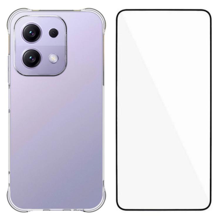 For Redmi 15C 5G / 4G Global 171mm WANLONFENG Transparent Four-Corner Shockproof TPU Phone Case with Screen Film(Transparent)