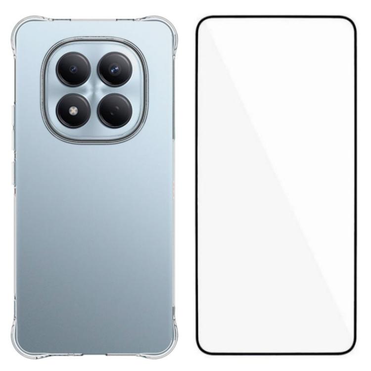 For Redmi Note 15 Pro 4G Global 163.2mm WANLONFENG Transparent Four-Corner Shockproof TPU Phone Case with Screen Film(Transparent)