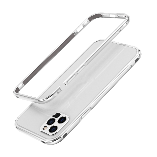 

For iPhone 12 Aurora Series Lens Protector + Metal Frame Protective Case(Silver)