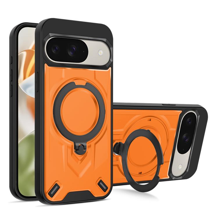

For Google Pixel 10 / 10 Pro / 9 Pro Dijia Rotating Bracket Magnetic Phone Case(Orange)
