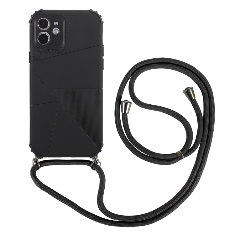 For iPhone 12 Pro Max Geometric Stitching Skin Feeling Stripe TPU