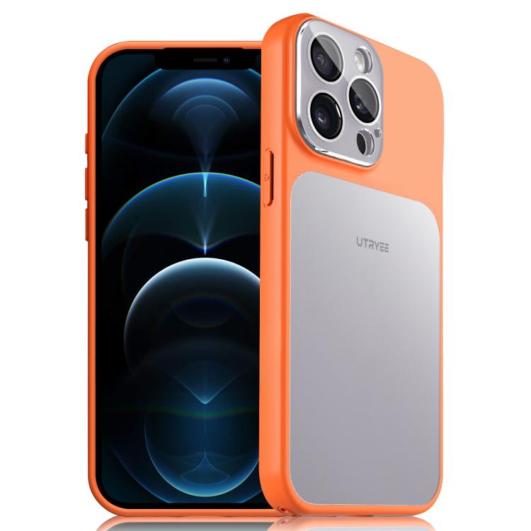 For iPhone 12 Pro Max UTRYEE Colorful Silver Magnetic Phone Case(Orange)
