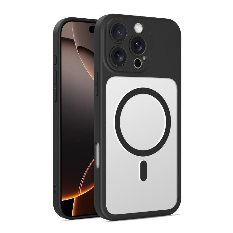 For iPhone 16 Pro Ultra-thin Frosted Magnetic TPU Hybrid PC Phone Case(Black) — купить у Sunsky-online WW