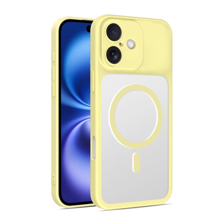 For iPhone 16 Ultra-thin Frosted Magnetic TPU Hybrid PC Phone Case(Yellow) — купить у Sunsky-online WW