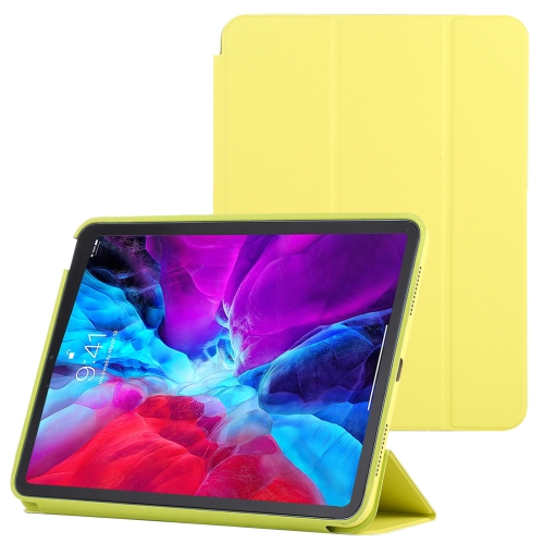 

3-fold Horizontal Flip Smart Leather Case with Sleep / Wake-up Function & Holder For iPad Air 2022 / 2020 10.9(Yellow)