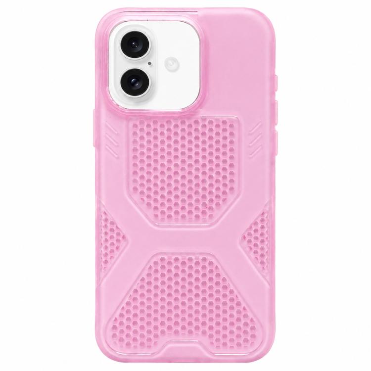 For iPhone 16 Cool Jelly Heat Dissipation TPU Phone Case(Peach Red)