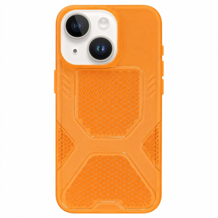 

For iPhone 15 Plus Cool Jelly Heat Dissipation TPU Phone Case(Honey Orange)