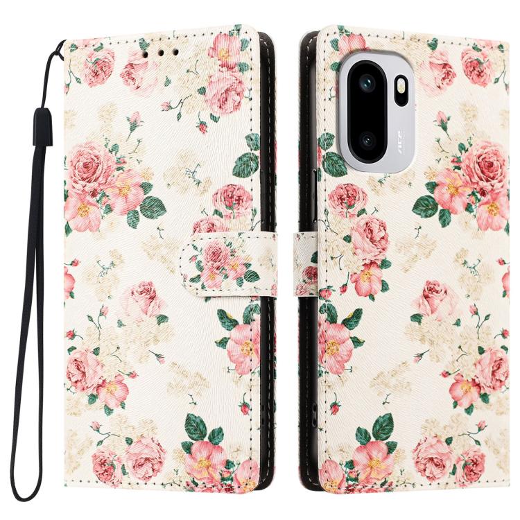 

For OnePlus Ace 6 / 6T / 15R CH002 Colored Drawing Buckle Clasp Vegan Leather Phone Case(Roses)