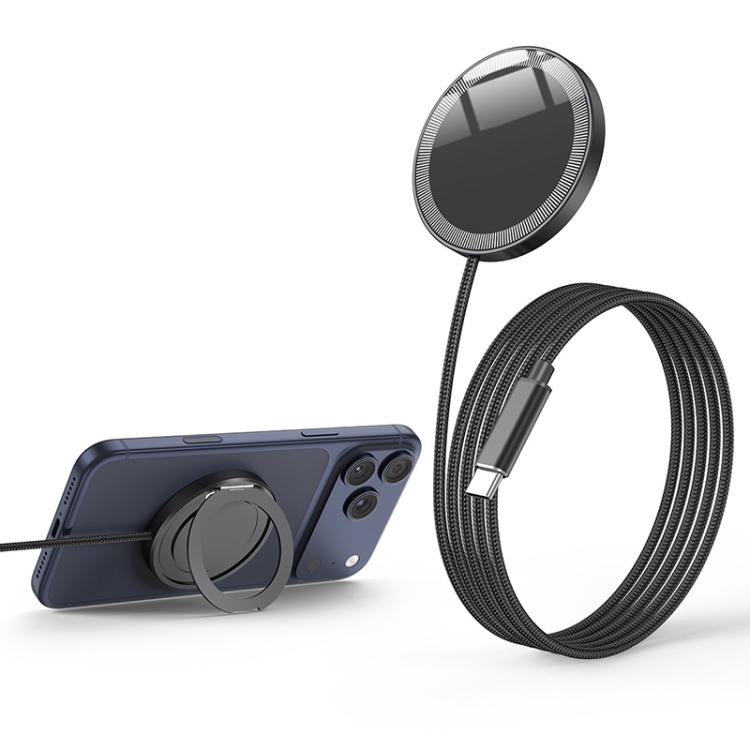 25W Fast Charging Magnetic Wireless Charger with Stand Function(Black)