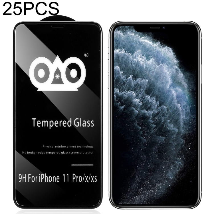 iPhone 11 Pro 25個用 耐衝撃 破れ防止エッジ エアバッグ 強化ガラス 