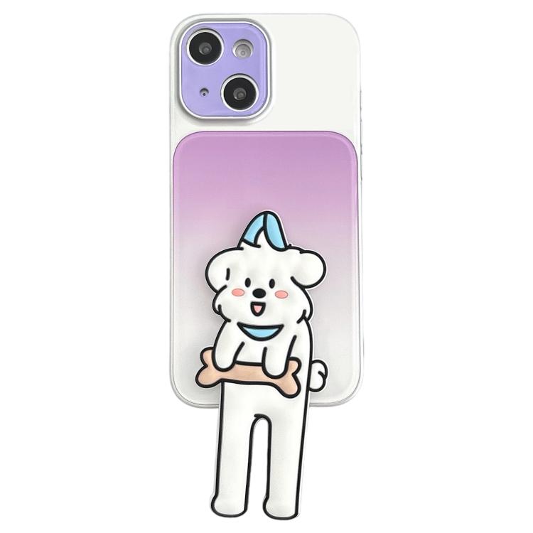 Highlight Gradient TPU Silicone Acrylic Phone Case With Cat Stand For iPhone 14(Pajamas Dog) — купить у Sunsky-online WW