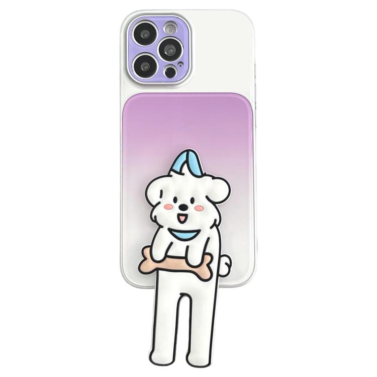 Highlight Gradient TPU Silicone Acrylic Phone Case With Cat Stand For iPhone 14 Pro(Pajamas Dog) — купить у Sunsky-online WW