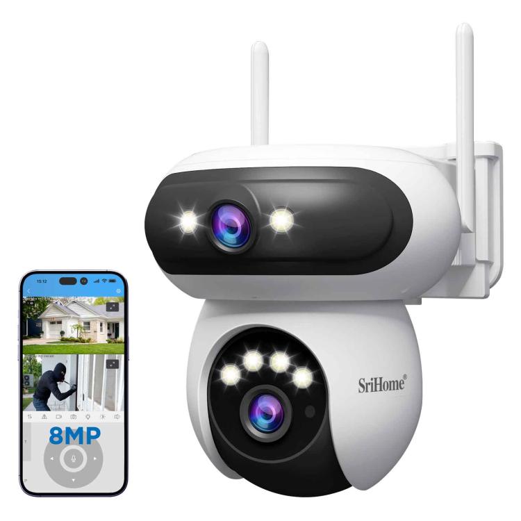 SriHome SH062 8MP Dual-Lens Auto-Tracking Outdoor WiFi Camera