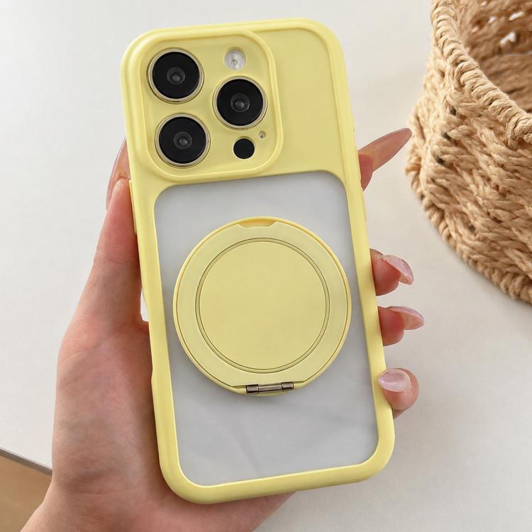 

For iPhone 12 Pro Max Soft-Color Acrylic 360 Rotation Holder Phone Case(Yellow)