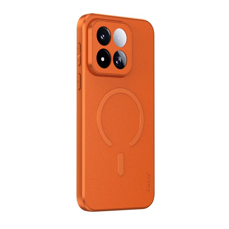 For Xiaomi 17 Max 5G Sheepskin Vegan Leather Magnetic Phone Case(Orange)