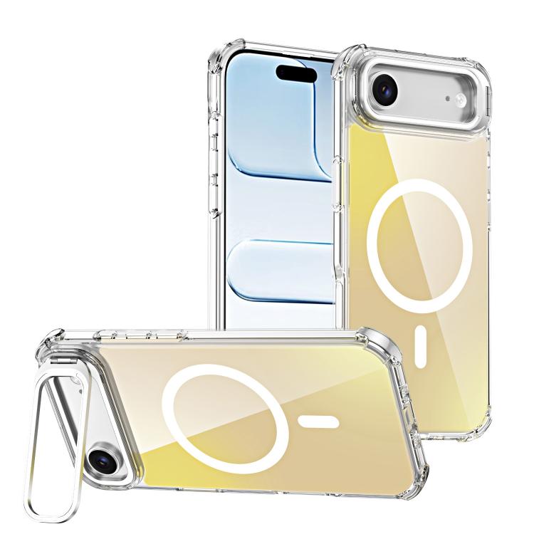 

For iPhone Air Chameleon Lens Kickstand Magnetic Phone Case(White)