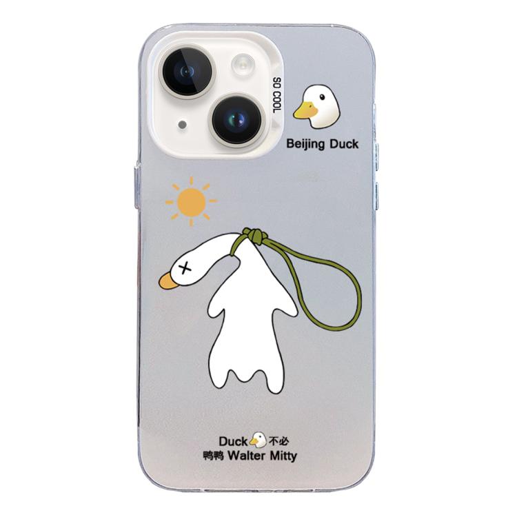 For iPhone 13 Colorful Silver Pattern PC Hybrid TPU Phone Case(White Duck) — купить у Sunsky-online WW