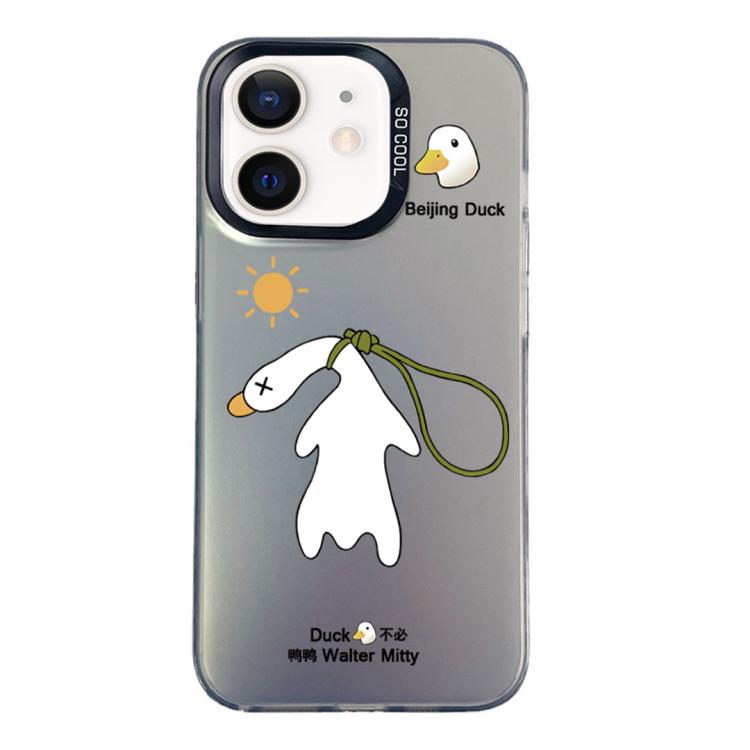 For iPhone 11 Colorful Silver Pattern PC Hybrid TPU Phone Case(Black Duck) — купить у Sunsky-online WW