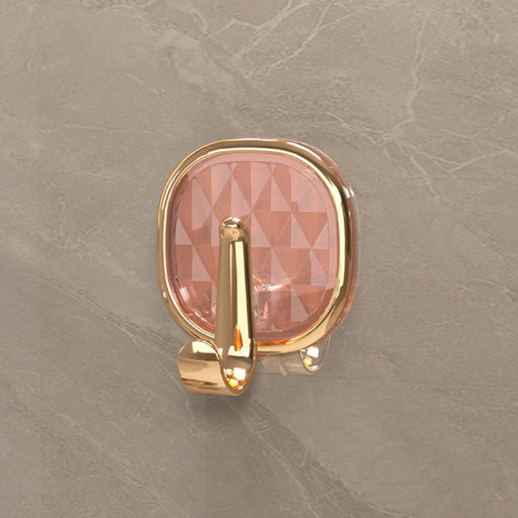 

4pcs No Drill Light Luxury Plastic Adhesive Hooks Traceless Heavy-Duty Clothes Hook(Transparent Orange)