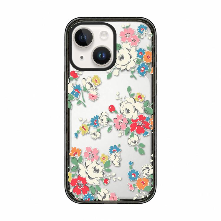 For iPhone 14 Plus Country Cats Dogs Transparent Acrylic TPU Phone Case(Colorful Floral Print)