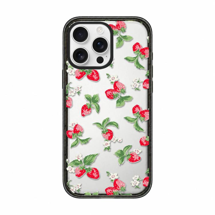For iPhone 13 Pro Max Country Cats Dogs Transparent Acrylic TPU Phone Case(Strawberry)