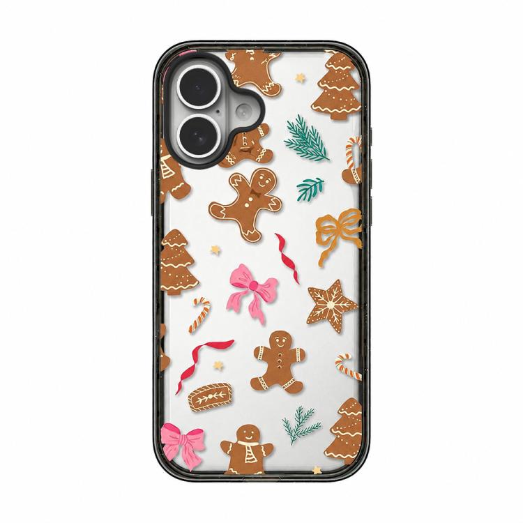 For iPhone 17 Christmas Print Transparent Acrylic TPU Phone Case(Gingerbread Man) — купить у Sunsky-online WW