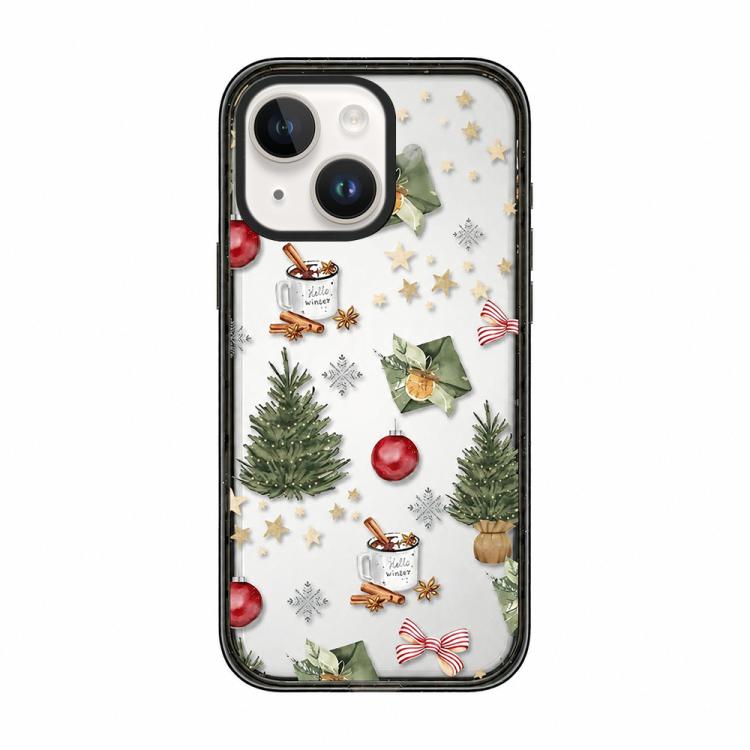 For iPhone 13 Christmas Print Transparent Acrylic TPU Phone Case(Watercolor Christmas Tree) — купить у Sunsky-online WW