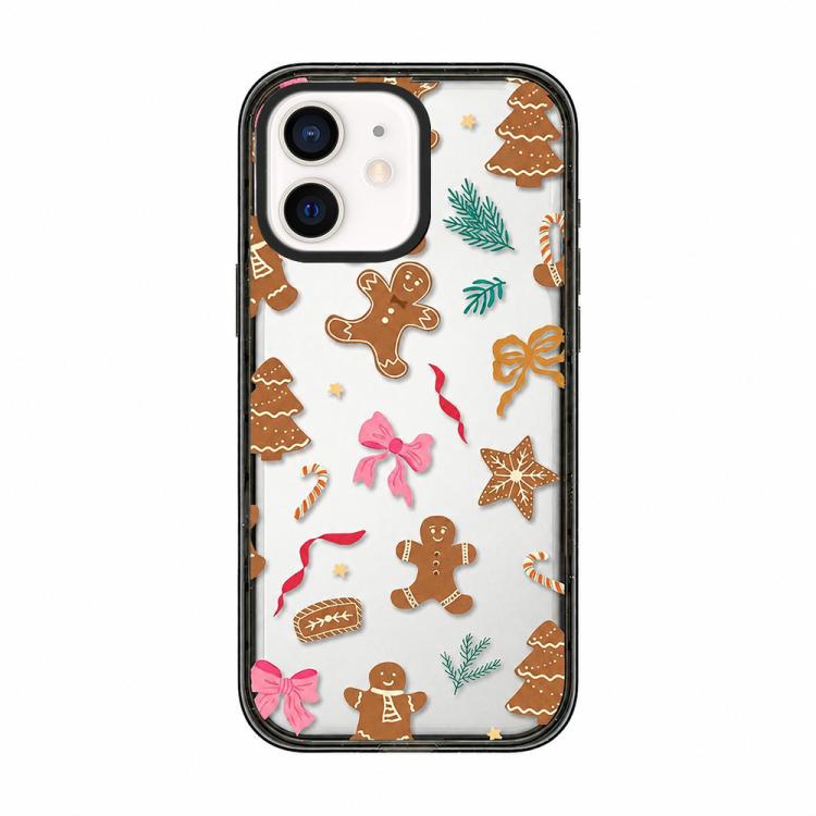 For iPhone 11 Christmas Print Transparent Acrylic TPU Phone Case(Gingerbread Man)