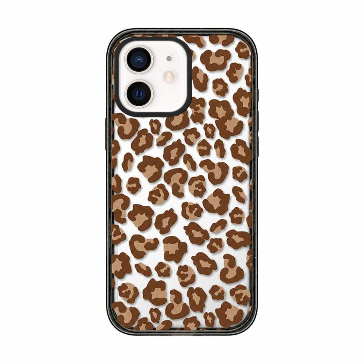 For iPhone 11 Leopard Print Bow Print transparent Acrylic TPU Phone Case(Caramel Brown Leopard)