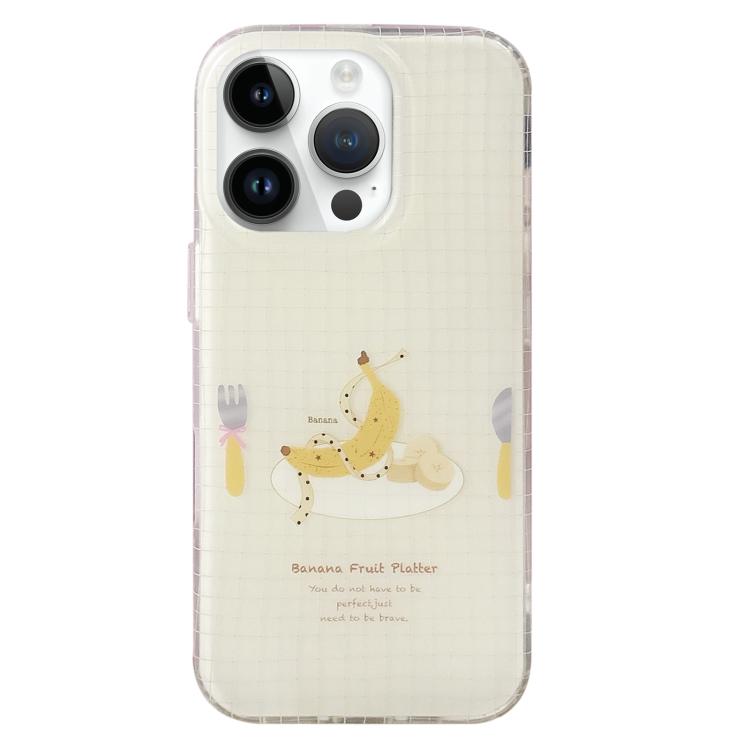For iPhone 14 Pro Max Double Layer Frosted Pattern TPU Phone Case(Banana Platter)