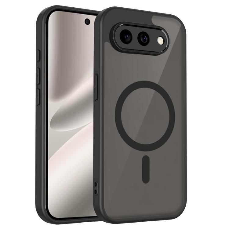 

For Google Pixel 10a Skin Feel Frosted PC+TPU Magnetic Phone Case(Transparent Black)