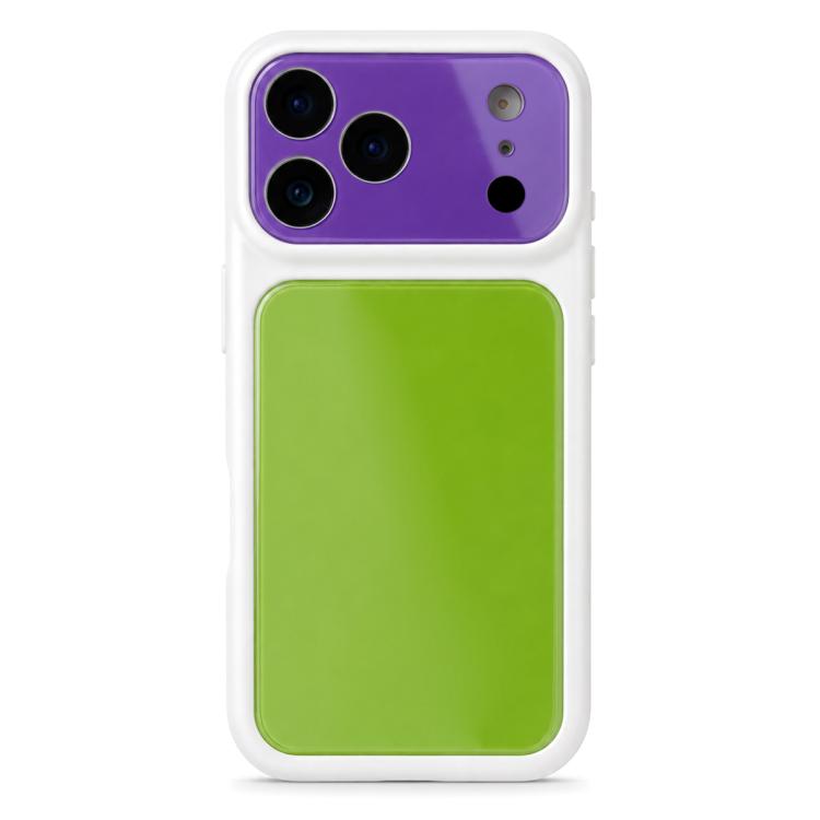 

For iPhone 17 Pro Max Dopamine Color Large Window Acrylic PC Phone Case(Purple and Green)