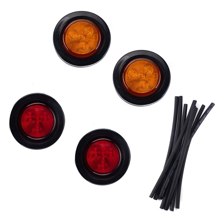 thumbnail interactive-video image 1 of LMS 4-Pack 2.5'' Amber 13-LED Round Side Marker Lights For Trucks & Trailers 1 of 4