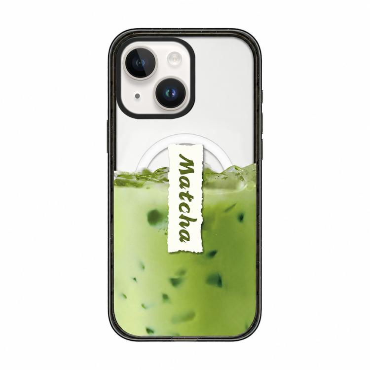 

For iPhone 15 Plus Matcha Latte Cake Pattern Magnetic Acrylic TPU Phone Case(Matcha Latte)