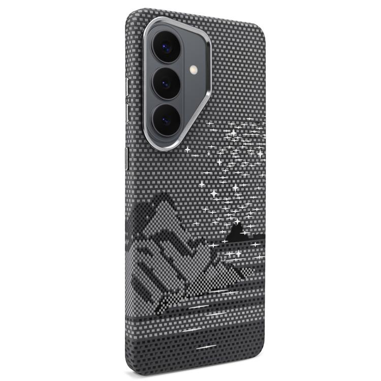 For Galaxy S26+ 5G Kevlar Texture Water Sticker Magnetic Phone Case(Grey)