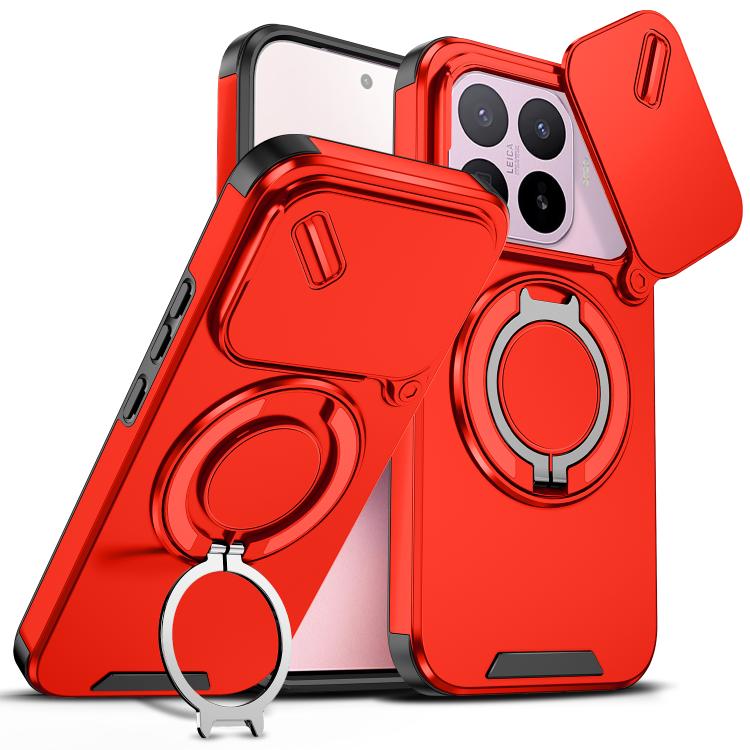 

For Xiaomi 17T 5G Sliding Camshield Ring Holder Phone Case(Red)