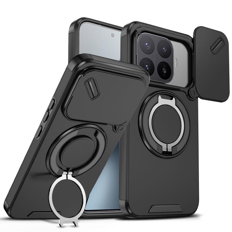 For Xiaomi 17T Pro 5G Sliding Camshield Ring Holder Phone Case(Black)