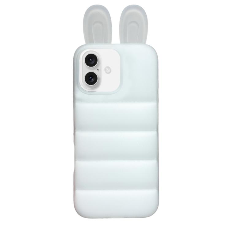For iPhone 16 Bunny Ears Puffer TPU Phone Case(Translucent) — купить у Sunsky-online WW