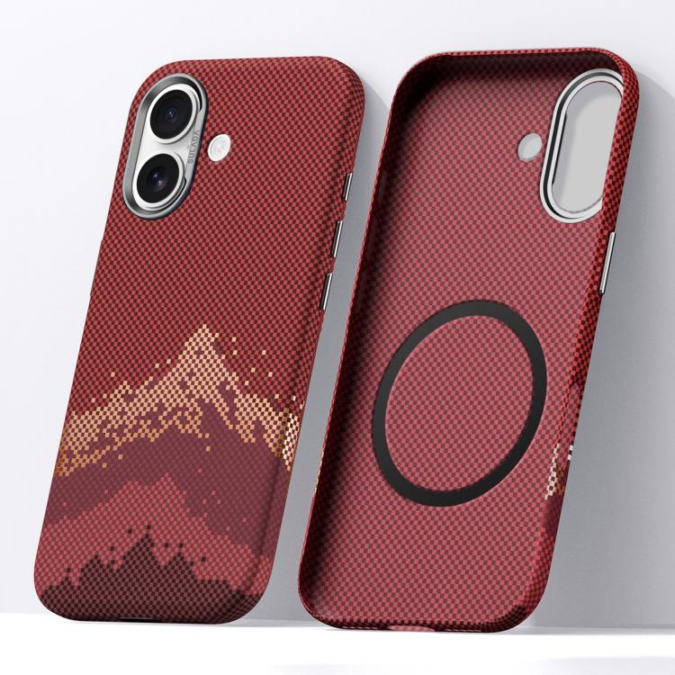 For iPhone 17 SULADA Kevlar Pixel Grid Texture Magnetic Phone Case(Red)