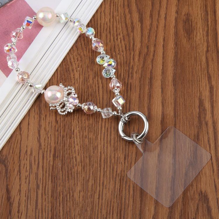 

Camellia Bubble Beads Short Chain Phone Charm Wrist Strap with Tether Pad for Women Girls(Pink)